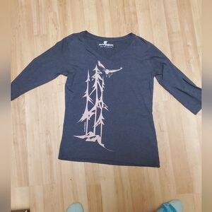 Marushka Charcoal Gray 3/4 Sleeve Length Tee